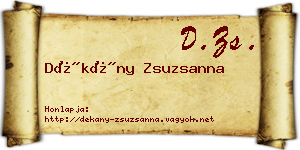 Dékány Zsuzsanna névjegykártya