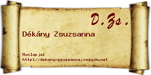 Dékány Zsuzsanna névjegykártya